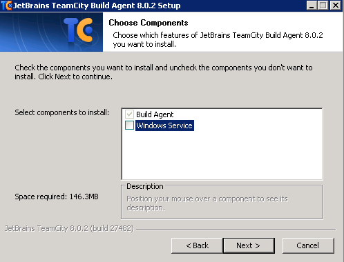 TeamCity install screen 1