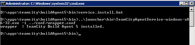 TeamCity install build agent terminal